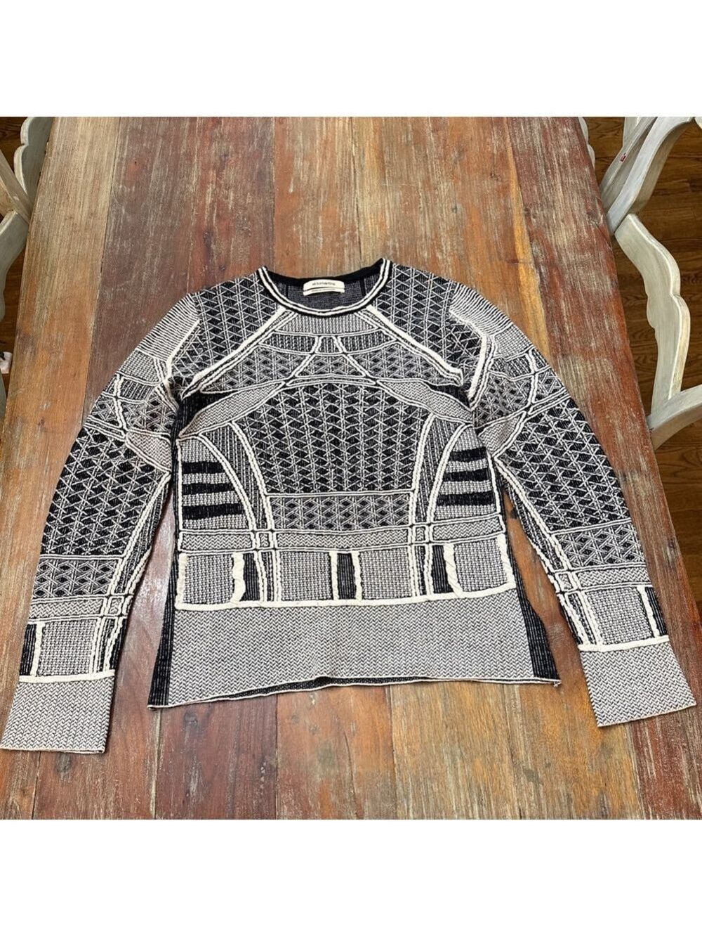 Aldomartins Black White Geometric Sweater Size 10